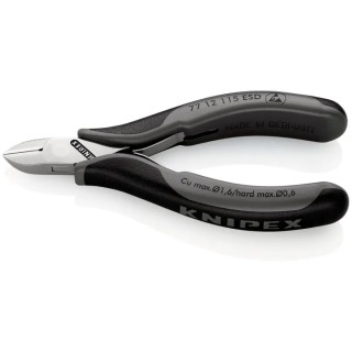 Knipex High Grade Special Tool Steel Bevel ESD Safe Side Cutter 115mm 77 12 115 ESDSB