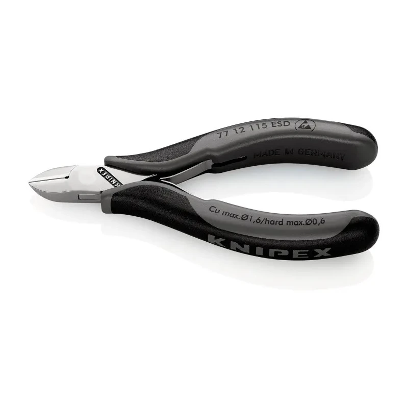 Knipex High Grade Special Tool Steel Bevel ESD Safe Side Cutter 115mm 77 12 115 ESDSB