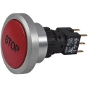 APEM A9 Series Push Button Switch Momentary DPDT Panel Mount Mushroom Actuator Blue LED IP65 12 V dc A9PFB1Y2GSP5