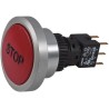 APEM A9 Series Push Button Switch Momentary DPDT Panel Mount Mushroom Actuator Blue LED IP65 12 V dc A9PFB1Y2GSP5