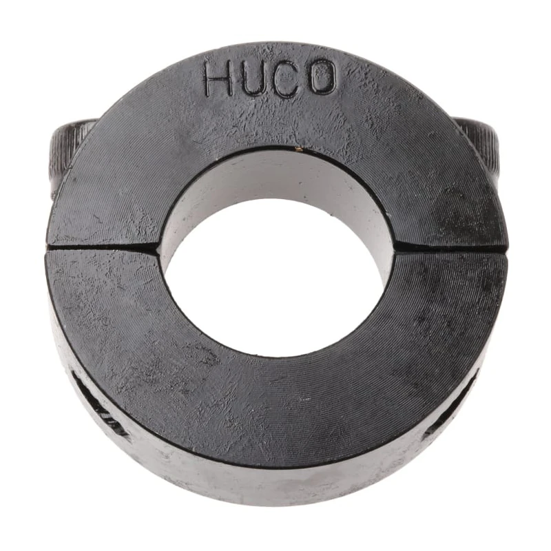 Huco Steel Two Piece Shaft Collar with Clamp Screw, 40mm OD, 15mm Width, Black Oxide Finish 046201020