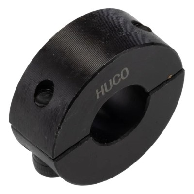 Huco Shaft Collar Two Piece Clamp Screw Steel, Bore Diameter 12mm, Outside Diameter 28mm, Width 11mm, Black Oxide 046201012