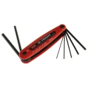 Facom 7 Piece Folding Imperial Hex Key Set, Hex Size 5/64 to 1/4 in, Silicon Steel, Phosphate Finish 86H.JU7