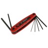 Facom 7 Piece Folding Imperial Hex Key Set, Hex Size 5/64 to 1/4 in, Silicon Steel, Phosphate Finish 86H.JU7