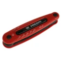 Facom 7 Piece Folding Imperial Hex Key Set, Hex Size 5/64 to 1/4 in, Silicon Steel, Phosphate Finish 86H.JU7