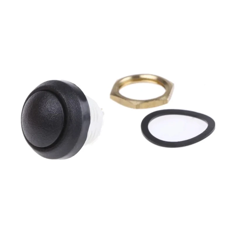 ITW Switches 48 Series Push Button Switch Panel Mount 14 mm Cutout Black SPST IP67 48-5-RB-N-BK-B