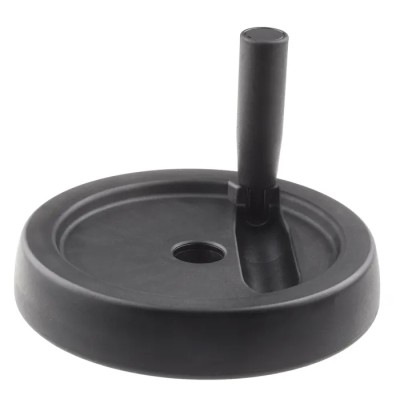 RS PRO Black Thermoplastic Fold Away Revolving Handle Hand Wheel 200 mm Diameter 702-7853