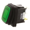 ZF Illuminated SPST On-Off Rocker Switch Panel Green Actuator Polyamide 66 Housing IP65 KRE2AEA2GBB