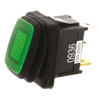 ZF Illuminated SPST On-Off Rocker Switch Panel Green Actuator Polyamide 66 Housing IP65 KRE2AEA2GBB