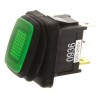 ZF Illuminated SPST On-Off Rocker Switch Panel Green Actuator Polyamide 66 Housing IP65 KRE2AEA2GBB
