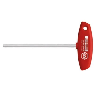 Wiha T Metric Hex Key with Hex Size 12 mm, Long Arm, Chrome Vanadium Steel, Nickel Plated, 238mm Length 00937