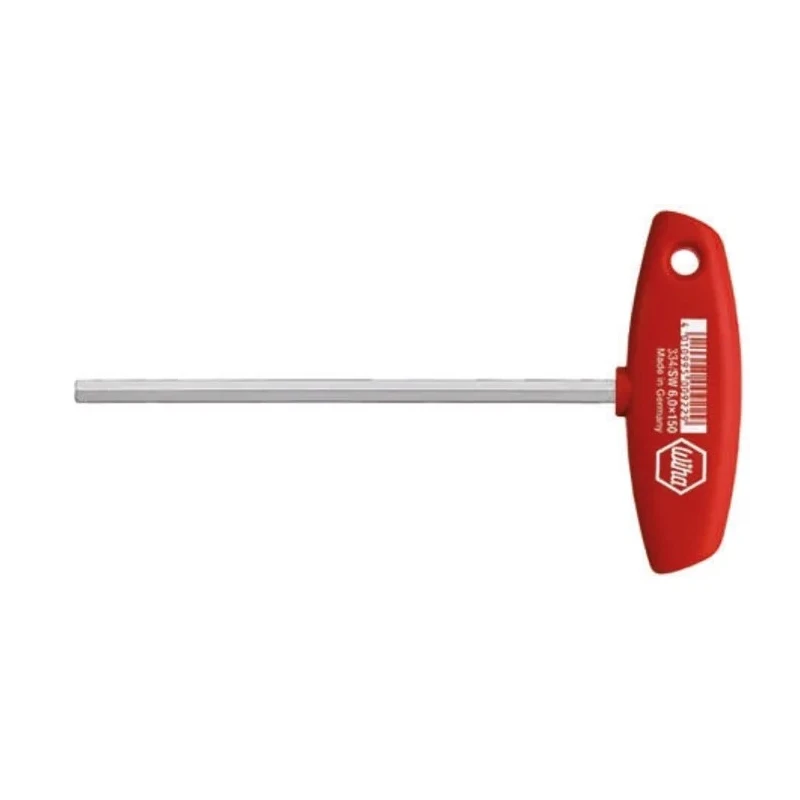 Wiha T Metric Hex Key with Hex Size 12 mm, Long Arm, Chrome Vanadium Steel, Nickel Plated, 238mm Length 00937