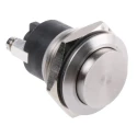 Bulgin MP0037 Series Push Button Switch Momentary Panel Mount Silver Actuator 19.2 mm Cutout SPST IP68 50 V AC/DC MP0037
