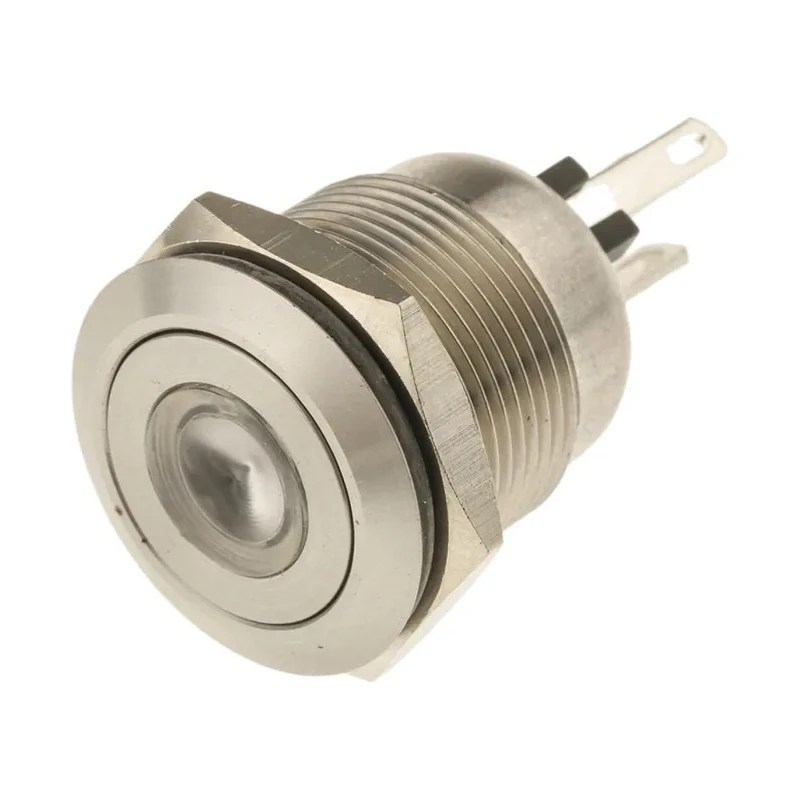 Bulgin Illuminated Push Button Switch, Momentary, Panel Mount, Stainless Steel, SPST, Blue and Green LED, IP66, 24 V MPI001