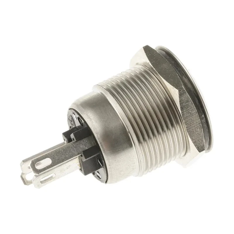 Bulgin Illuminated Push Button Switch, Momentary, Panel Mount, Stainless Steel, SPST, Blue and Green LED, IP66, 24 V MPI001