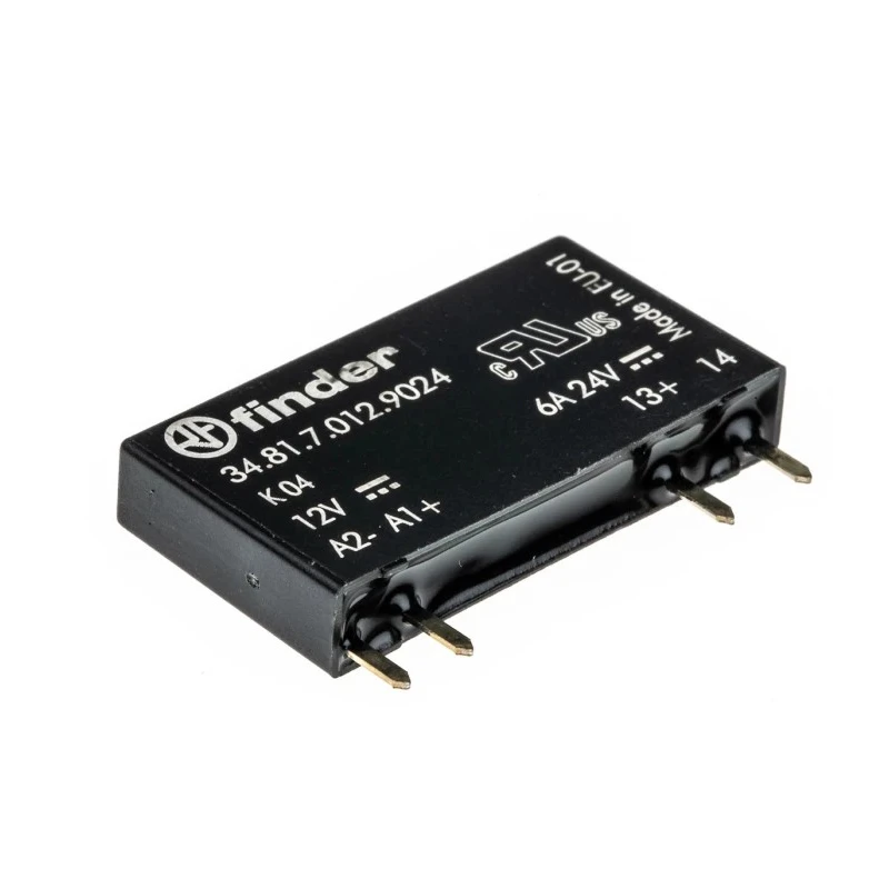 Finder 34 Series Solid State Relay, 2 A Load Current, PCB Mount, 24 V DC Load, 8-17 V Control Voltage 34.81.7.012.9024