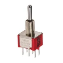 TE Connectivity Toggle Switch PCB Mount Momentary-Off-Momentary DPDT Through Hole Terminal 28 V dc 115 V ac 1-1825139-7