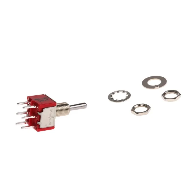 TE Connectivity Toggle Switch PCB Mount Momentary-Off-Momentary DPDT Through Hole Terminal 28 V dc 115 V ac 1-1825139-7