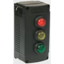 Bartec Momentary Push Button Control Station Thermoplastic Black Enclosure, 1 Cutout, Red Button, IP67 07-3513-10LRRLYYLGG