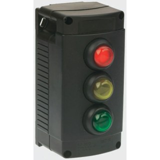 Bartec Momentary Push Button Control Station Thermoplastic Black Enclosure, 1 Cutout, Red Button, IP67 07-3513-10LRRLYYLGG