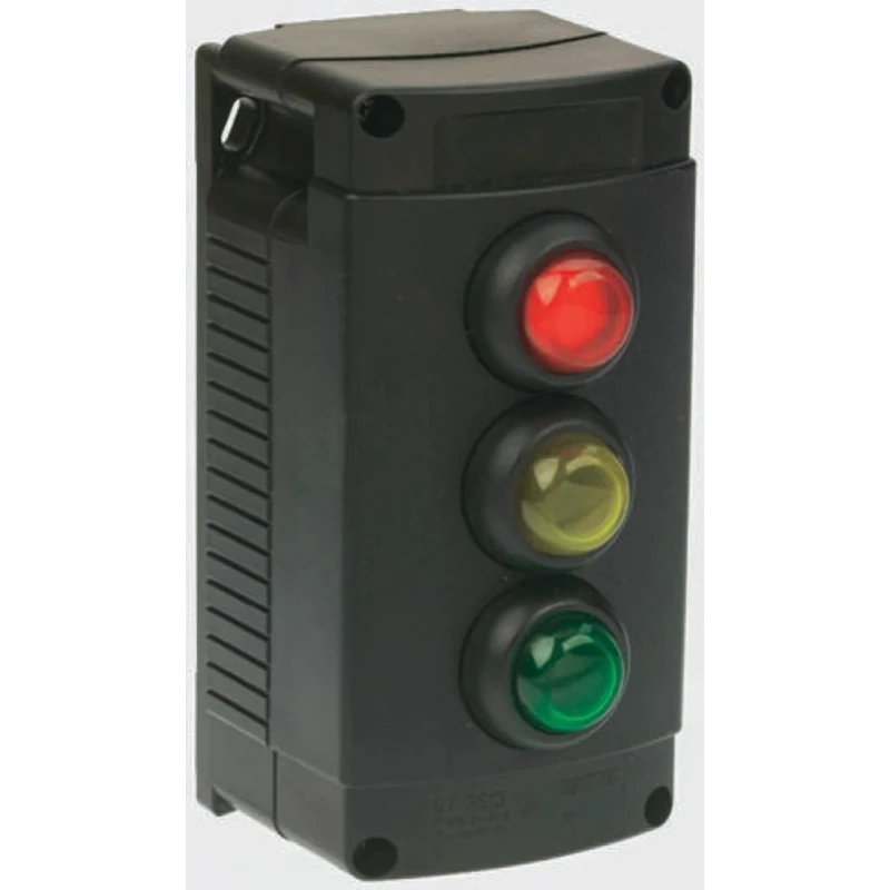 Bartec Momentary Push Button Control Station Thermoplastic Black Enclosure, 1 Cutout, Red Button, IP67 07-3513-10LRRLYYLGG