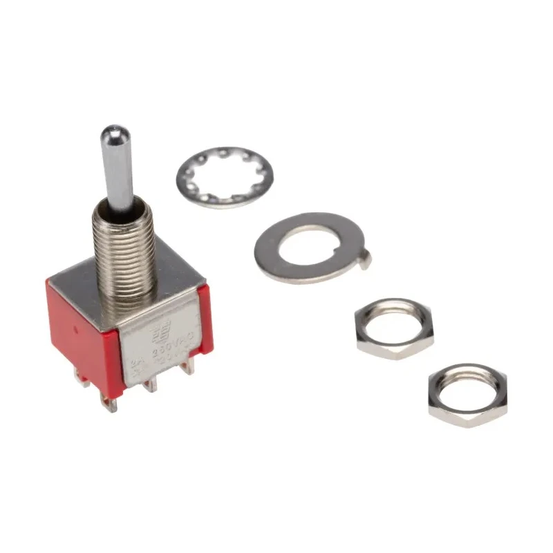 TE Connectivity Panel Mount Toggle Switch, On-Off-On SPDT, Through Hole Terminal, 28 V dc, 125 V ac 1-1825139-8