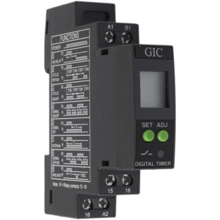 GIC 1CJ Series DIN Rail Timer Relay, 1-Contact SPDT, Multifunction, 240 V DC/AC, 0.1 s to 999 h V0DDTS