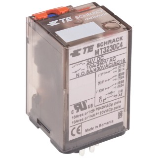 TE Connectivity Power Relay 24V DC Coil 10A Switching Current 3PDT MT3230C4 7-1393091-9