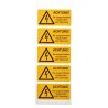 Idento Yellow Polyvinyl Chloride Safety Label ACHTUNG! Bei ausgeschaltetem Hauptschalter unter Spannung ESSW40052