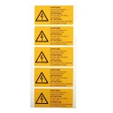 Idento Yellow Polyvinyl Chloride Safety Label ACHTUNG! Nur nach Ausschalten des Hauptschalter öffnen ESSW51105