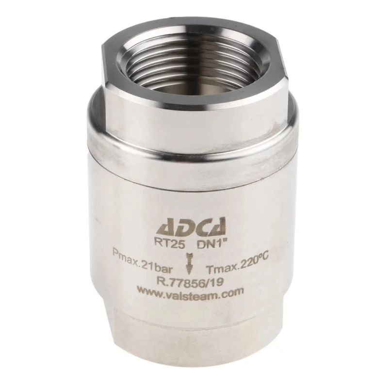 RS PRO Stainless Steel Threaded Single Non Return Valve 1 in BSP 25 bar 220°C 720-9282