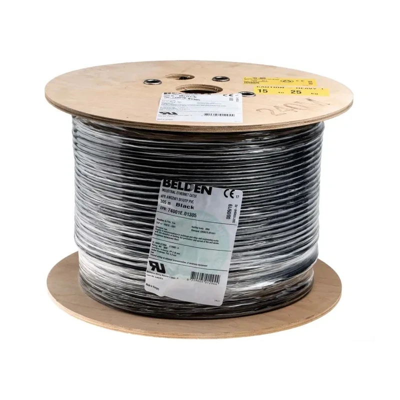 Belden Cat5e Ethernet Cable 305 m Screened Shielded Solid Copper Conductor Black PVC Jacket 