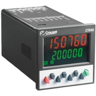 Crouzet Multifunction Manual Reset 6 Digit Counter with 9mm Digit Height and 40 kHz Input Frequency CTR48