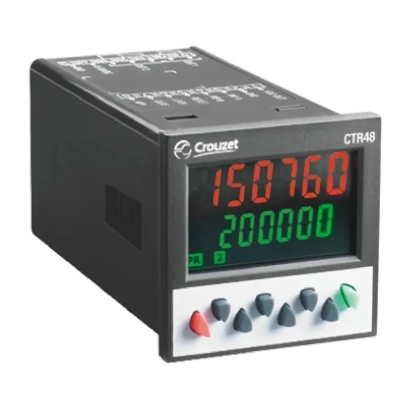 Crouzet Multifunction Manual Reset 6 Digit Counter with 9mm Digit Height and 40 kHz Input Frequency CTR48
