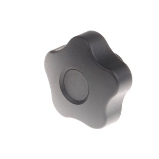 Elesa Black Polypropylene Multiple Lobes Clamping Knob with Brass Insert, Threaded Hole, 50 mm Diameter 69953
