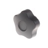 Elesa Black Polypropylene Multiple Lobes Clamping Knob with Brass Insert, Threaded Hole, 50 mm Diameter 69953