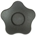 Elesa Black Polypropylene Multiple Lobes Clamping Knob with Brass Insert, Threaded Hole, 50 mm Diameter 69953