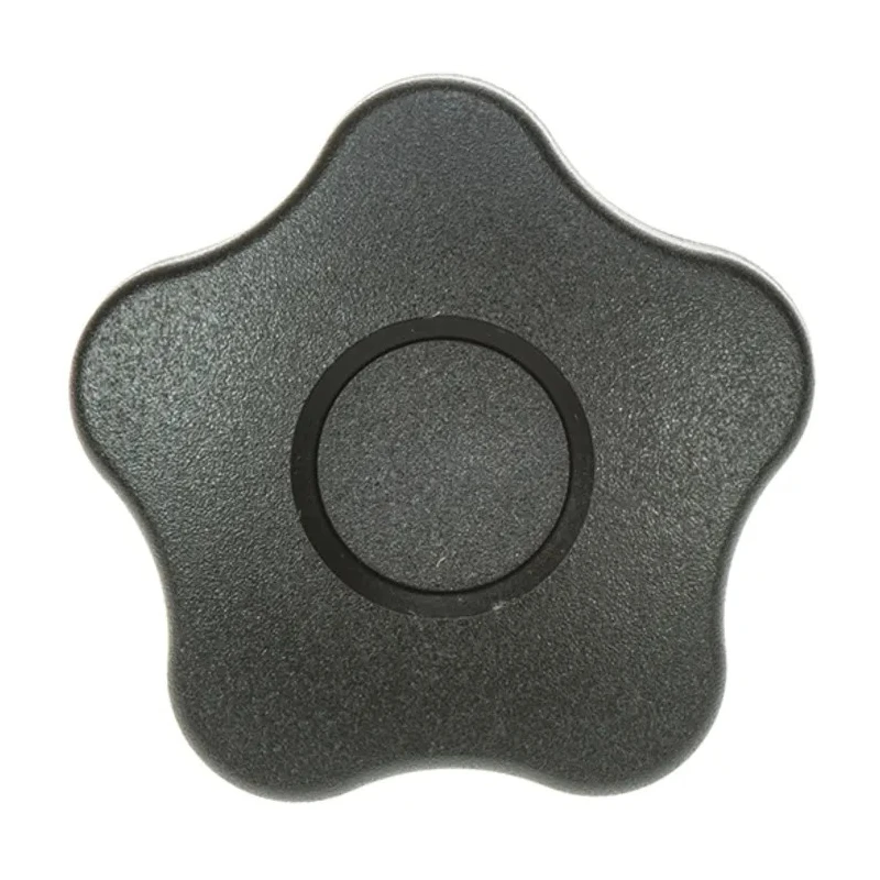 Elesa Black Polypropylene Multiple Lobes Clamping Knob with Brass Insert, Threaded Hole, 50 mm Diameter 69953
