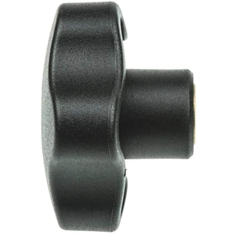 Elesa Black Polypropylene Multiple Lobes Clamping Knob with Brass Insert, Threaded Hole, 50 mm Diameter 69953