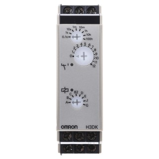 Omron DIN Rail Timer Relay Multifunction 1-Contact SPDT 12-240 V DC 24-240 V AC 0.1s-1200h H3DK