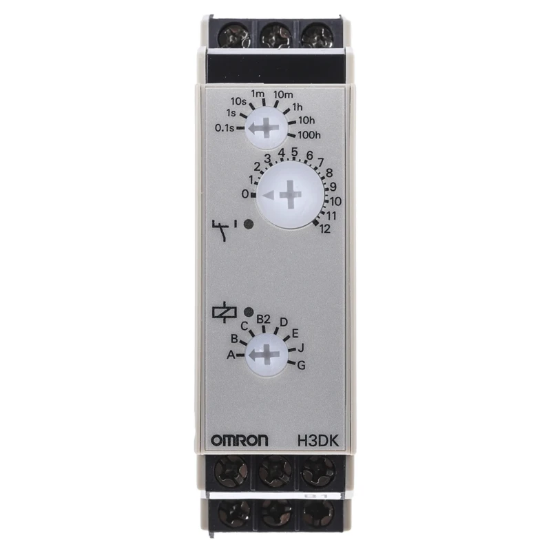 Omron DIN Rail Timer Relay Multifunction 1-Contact SPDT 12-240 V DC 24-240 V AC 0.1s-1200h H3DK