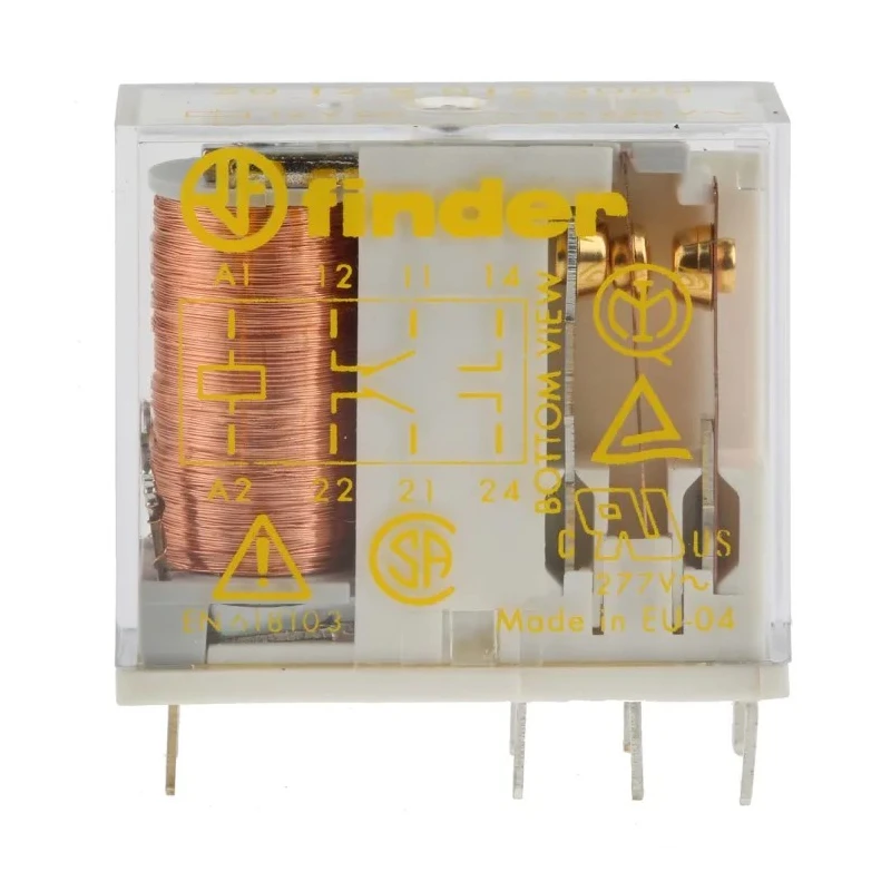 Finder PCB Force Guided Relay 12V DC Coil Voltage 2-Pole DPDT Model 50.12.9.012.5000