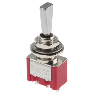 RS PRO Toggle Switch Panel Mount On-Off-On SPDT 3A 26 V dc 250 V ac Chrome Plated Brass Actuator 734-7000