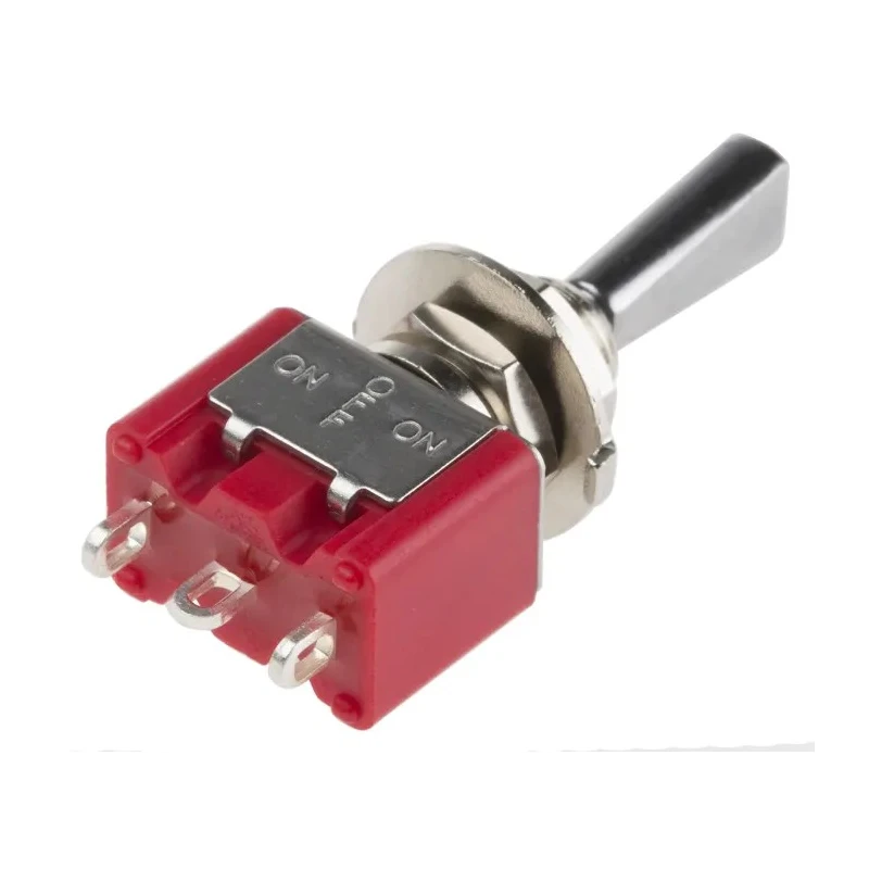 RS PRO Toggle Switch Panel Mount On-Off-On SPDT 3A 26 V dc 250 V ac Chrome Plated Brass Actuator 734-7000