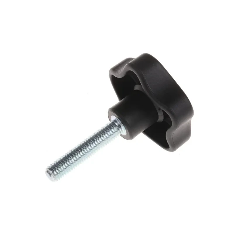 Elesa Black Polypropylene Multiple Lobes Clamping Knob M10 Threaded Stud 63 mm Diameter 50mm Thread Length 70027