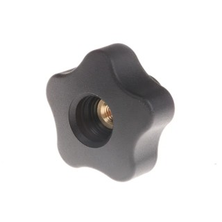 Elesa Black High Resilience Polypropylene Multiple Lobes Clamping Knob Threaded Through Hole 40 mm Diameter 69897