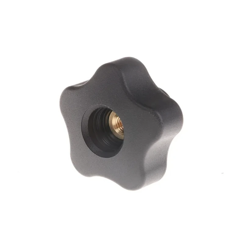 Elesa Black High Resilience Polypropylene Multiple Lobes Clamping Knob Threaded Through Hole 40 mm Diameter 69897