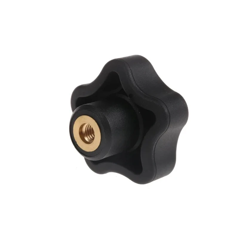 Elesa Black High Resilience Polypropylene Multiple Lobes Clamping Knob Threaded Through Hole 40 mm Diameter 69897