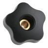 Elesa Black High Resilience Polypropylene Multiple Lobes Clamping Knob Threaded Through Hole 69956