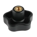 Elesa Black High Resilience Polypropylene Multiple Lobes Clamping Knob Threaded Through Hole 69956